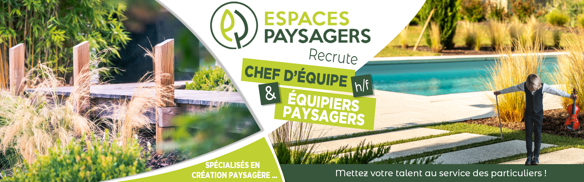 recrutement paysagiste - recrutement espace vert - offre d'emploi paysagiste - offre d'emploi espace vert